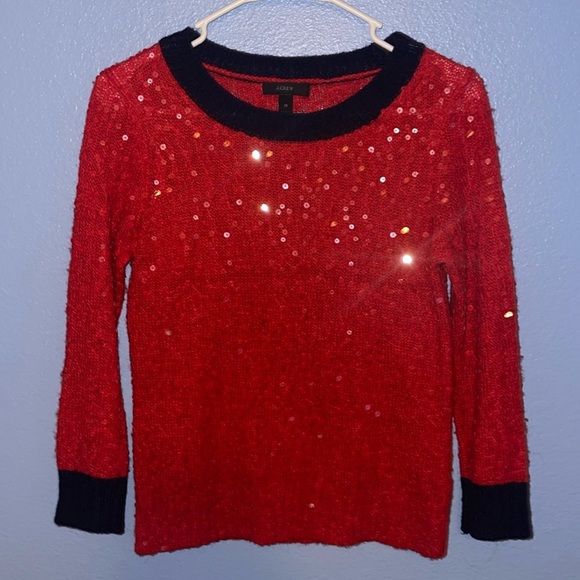 J Crew Wool Mohair Sequin Crewneck Sweater- size XS. D - Picture 1 of 5